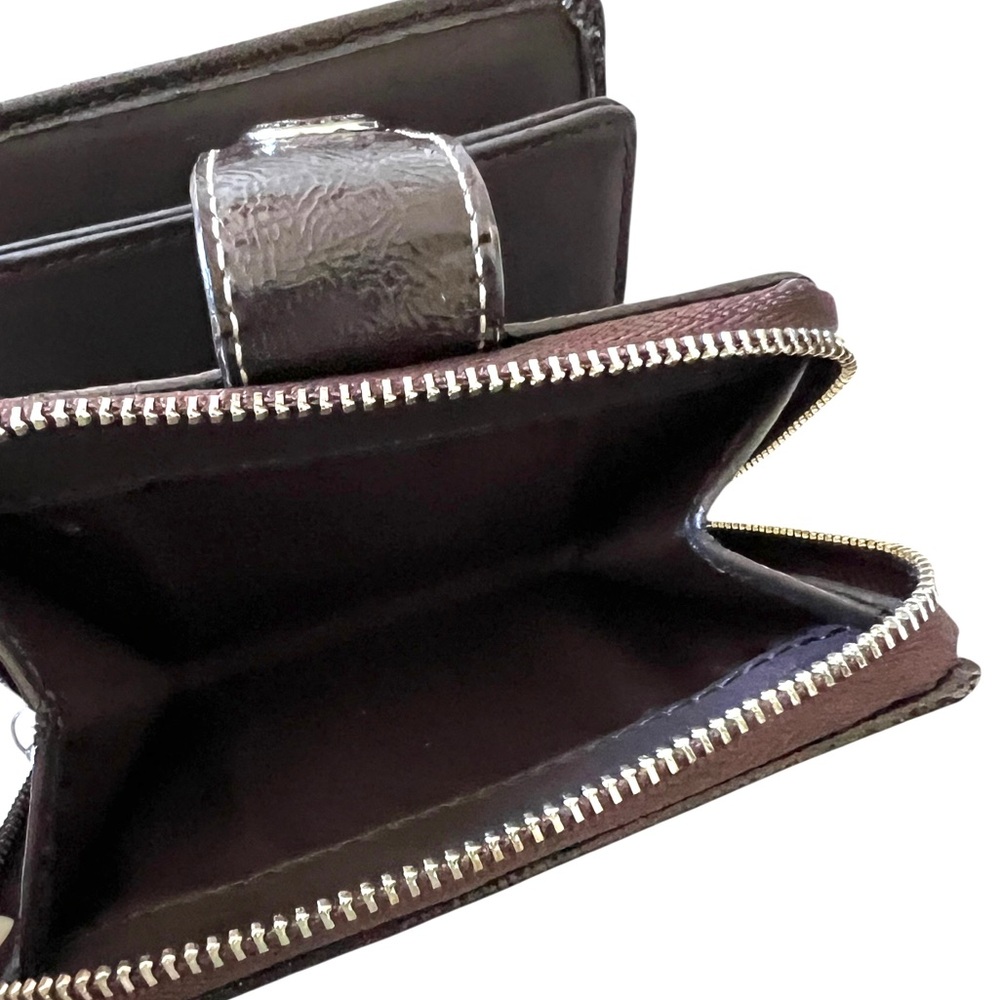 Coach Brown Tan Signature Zip Wallet - Picture 8 of 11